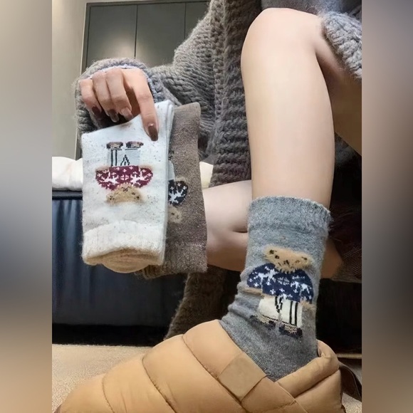 Cute Bear Pattern Socks Set (5pair) - Picture 3 of 4